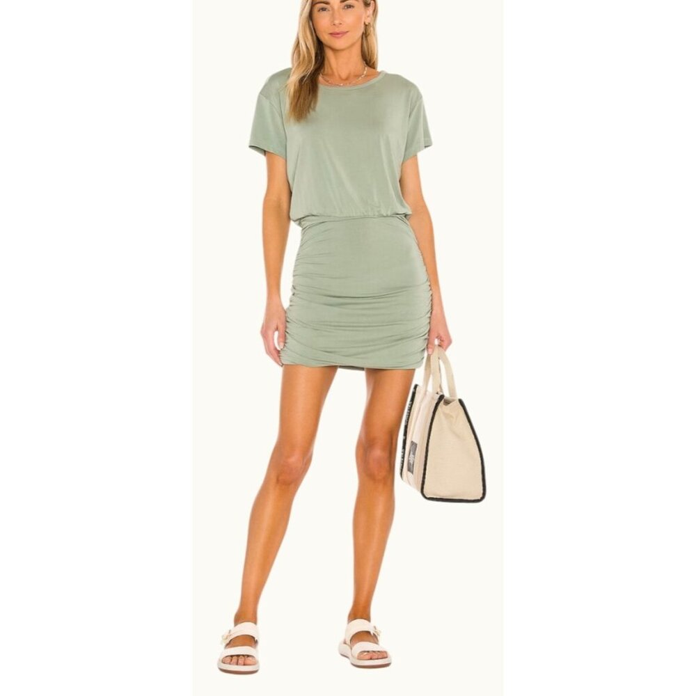 L*Space Balboa Bodycon Dress‎ Olive Size Large NWT Comfy Casual T-shirt Dress